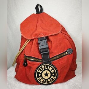 Kipling vintage red nylon backpack